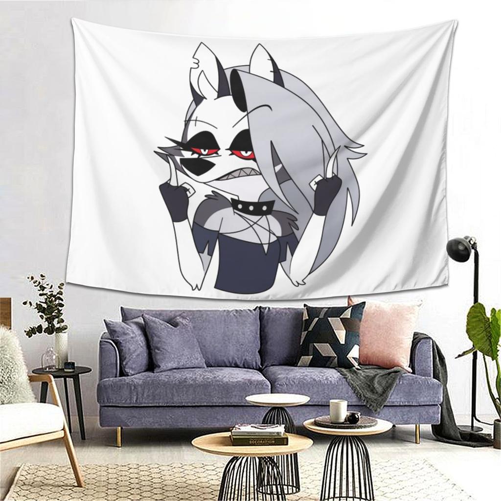 Helluva Boss Loona Tapestry Wall Hanging Aesthetic Home Decoration Tapestries for Living Room Bedroom