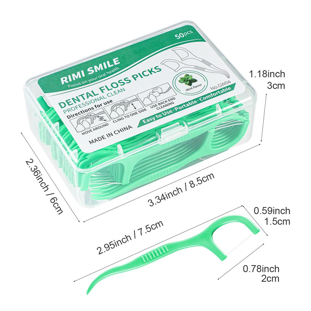 50/150/300/600/1000PCS - Mint flavored dental floss stick, deep cleaning, available in bulk, suitable for home and travel essent