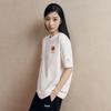 Fila Original Peony Flower T Fashion Simple Classic Retro Casual Sports Comfortable Knitted Loose Short Sleeve T-Shirt Unisex Tops F51U619101FWT