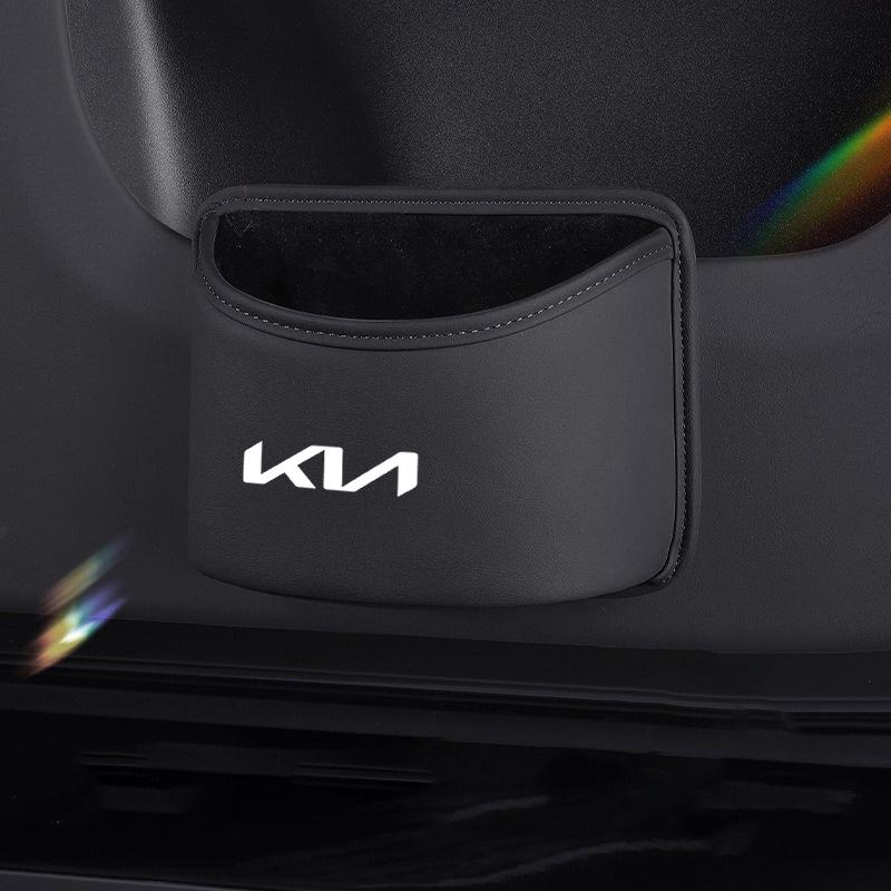 Caja de Almacenamiento para Puerta de Coche Cuero PU Cubo de Basura Colgante para Respaldo de Asiento de Coche Accesorios para KIA Sportage GT Stinger Sorento Ceed Forte