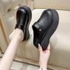 One Pedal Muffin Platform Loafers Women's 2025 Spring New Fashion Temperament Slippers British Style Small Leather Shoes Tide