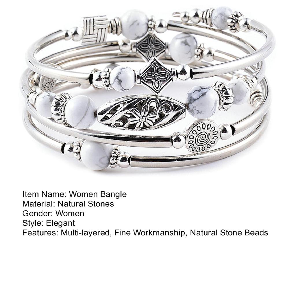 Dámsky náramok prírodné kamene etnické viacvrstvové retro modré tyrkysové korálky zavinovací náramok šperky doplnky