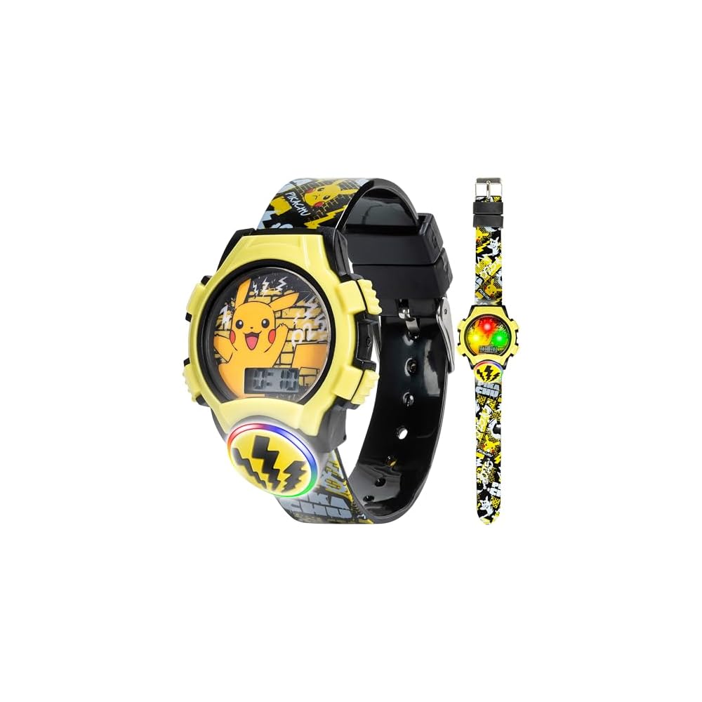 Accutime Watch Corp. Accutime POK4214AZ Black and Yellow Analog Watch with Quartz Movement and Water Resistance