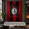 Personalisierte Wandtapisserie, SC Freiburg FC Benutzerdefinierter Text, Wandkunst aus weichem Stoff für die Innendekoration