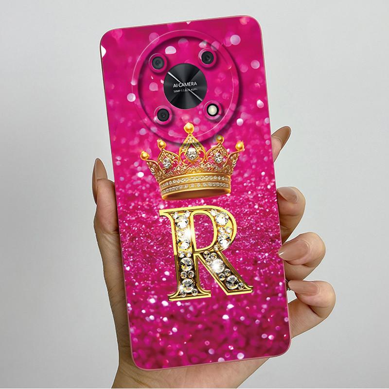 For Huawei Nova Y90 (CTR-LX2) / Nova Y91 (STG-LX1) Fashion Initial Letter Couple Phone Case Soft Silicone TPU Protective Casing