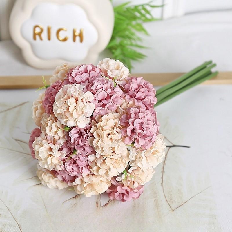 27Heads 30cm Artificial Hydrangea Bouquets Fake Flowers Bridal Bridesmaid Holding Flowers Photograph Props Wedding Party Garden Home Decoration