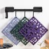 3Pcs/Set 18x18cm Scald Preventing Pot Holder Silicone Pad Hollow Flower Heat Insulation Square Mat