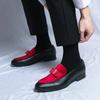 Luxury Designer Gentleman Bowtie Patchwork Slip On Shoes For Men Moccasins Wedding Prom Homecoming Party Footwear Zapatos Hombre