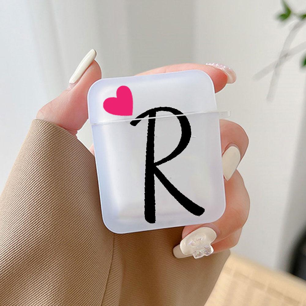 Initial Letter A Z Love Heart Earphone Case for Airpods 4th 3rd Pro 3 2 Cover for Airpod 2 3 1 Protective Accessorie Shell Funda