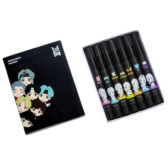 Monami × BTS TinyTAN Permanent Marker Set – 1 Set (Official Collaboration)