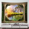 Natural Cave Ocean Landscape Printing Pattern Tapestry Home Living Room Dormitory Wall Decor Background Cloth Tapestry