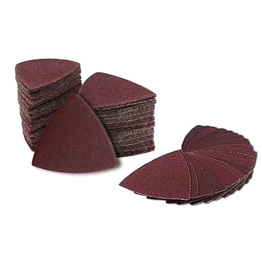 

170 шт. треугольной наждачной бумаги с крючками и петлями для 3-1/8-дюймовых осциллирующих многофункциональных шлифовальных листов с различной зернистостью 40/60/80/120/150/180/240, для шлифования one-size коричневый