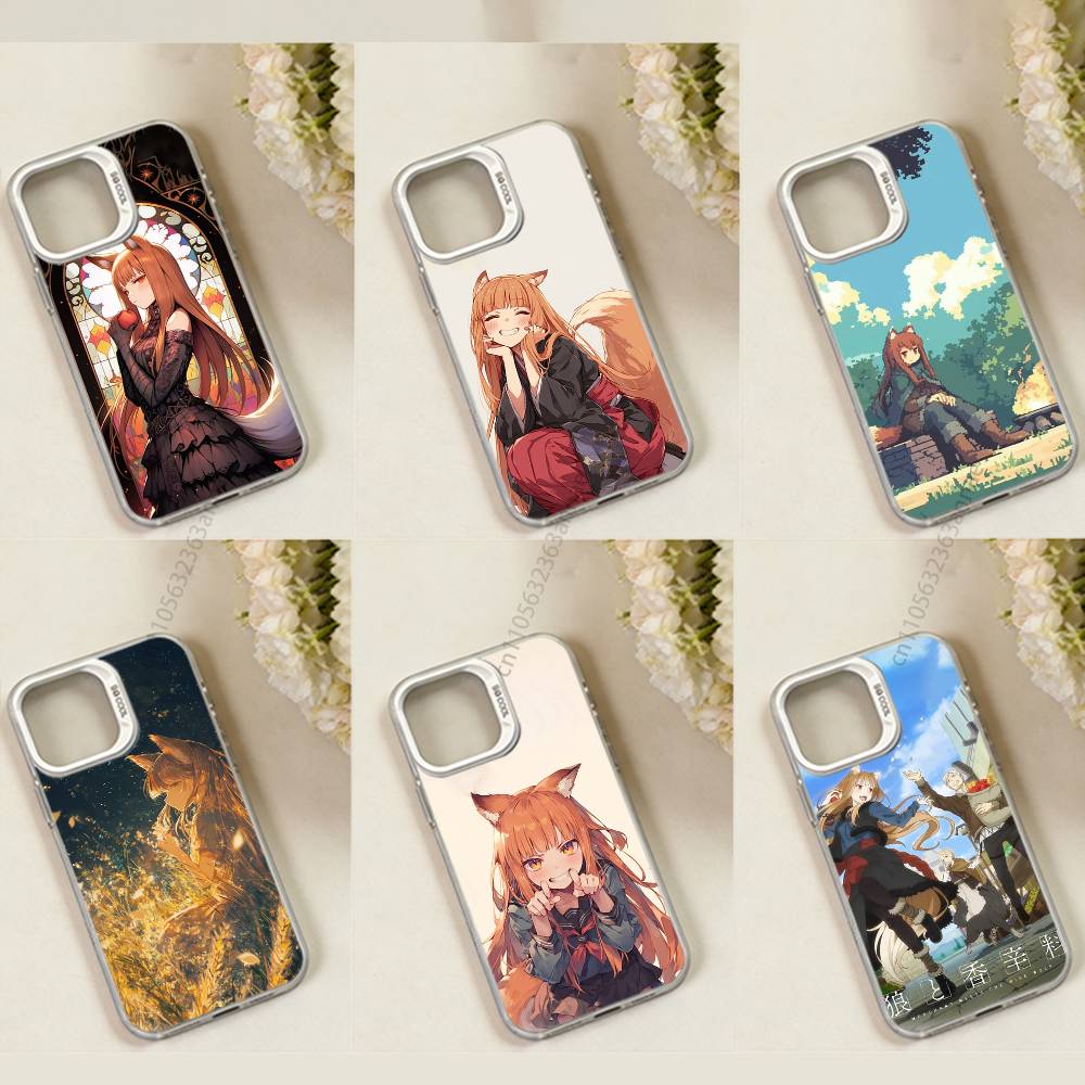 Anime S-Spice and Wolf Phone Case for iPhone 15 16 Pro Max Air SE 11 13 Pro 14 Plus 12 11Pro 15Pro Max 16e Cover