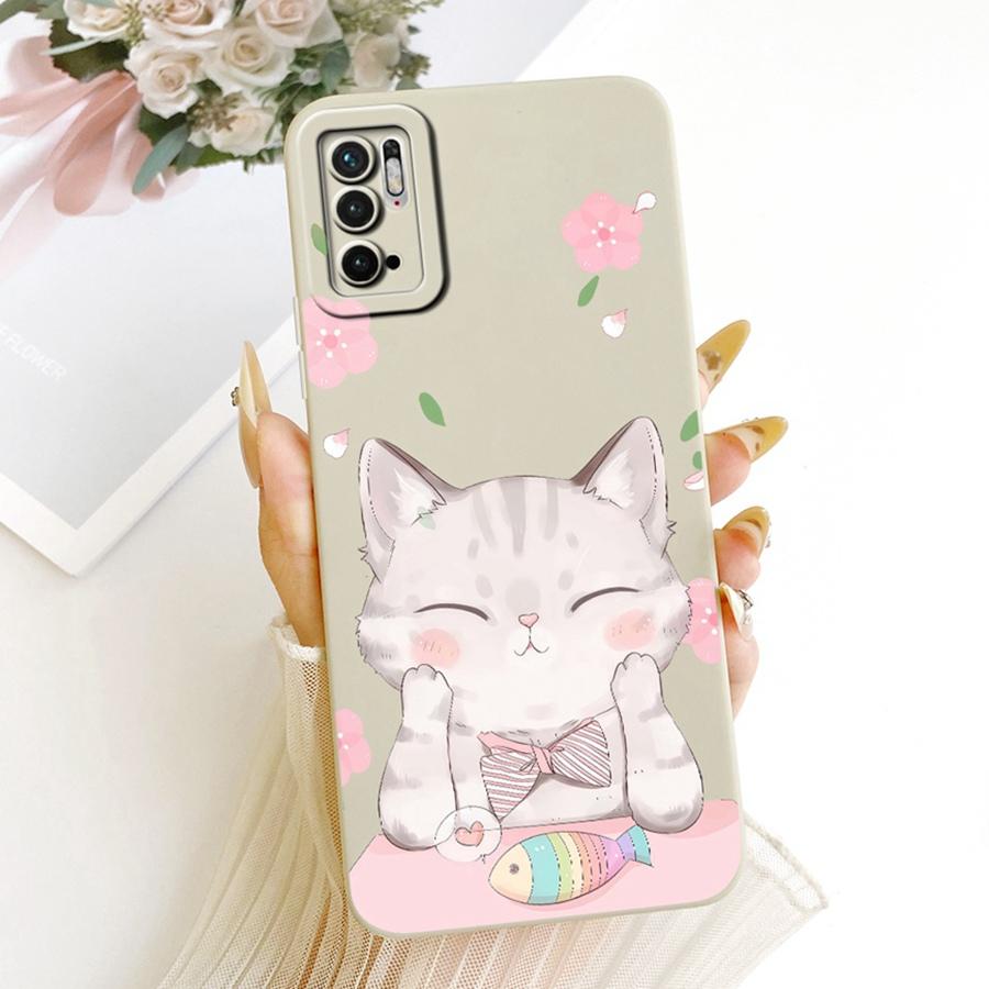 For Xiaomi Poco M3 Pro 5G Case Soft Matte Camera Protective Bow flower Phone Case For  Xiaomi PocoM3Pro 5G Cover Coque 6.5''
