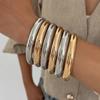 Ingemark Punk Metal Round Circle Arm Bangles for Women New Trend Vintage Gold Color Stackable Charm Bracelets Couple Jewelry