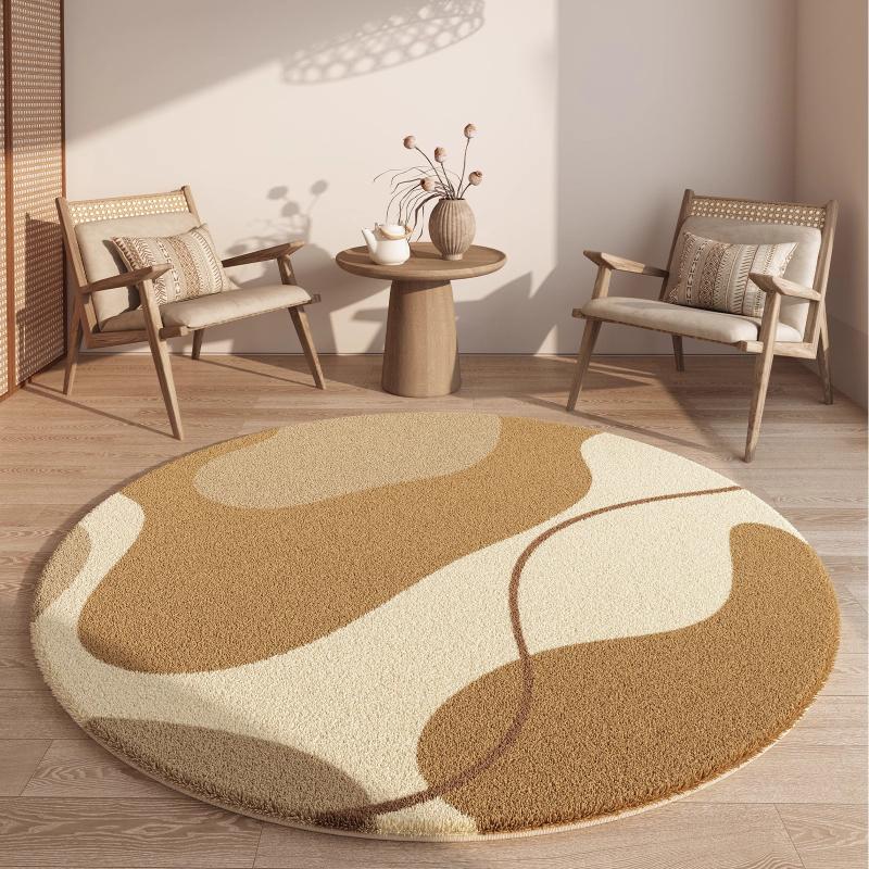 Moderní styl dekorace obývacího pokoje Kulatý koberec Zesílené plyšové koberce do ložnice Domů Nadýchaná měkká podložka na podlahu Pratelný kobereček k posteli