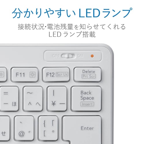 ELECOM Keyboard Wireless (Receiver Included) Pantograph Mini Keyboard White TK-FDP098TWH