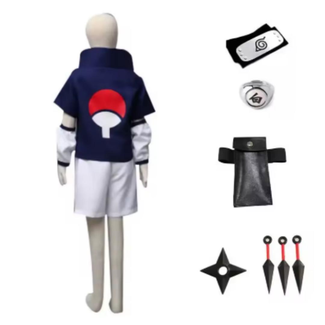 Anime Uchiha Sasuke Cosplay Tērps Zils