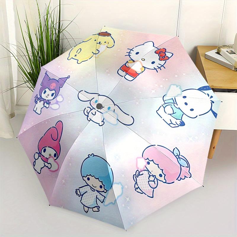 

Hello Kitty, Sanrio Automatic Open/Close Umbrella Cute Umbrella with Cute Design, Portable 3 Fold Compact Umbrella for Men & Women, Hallowee