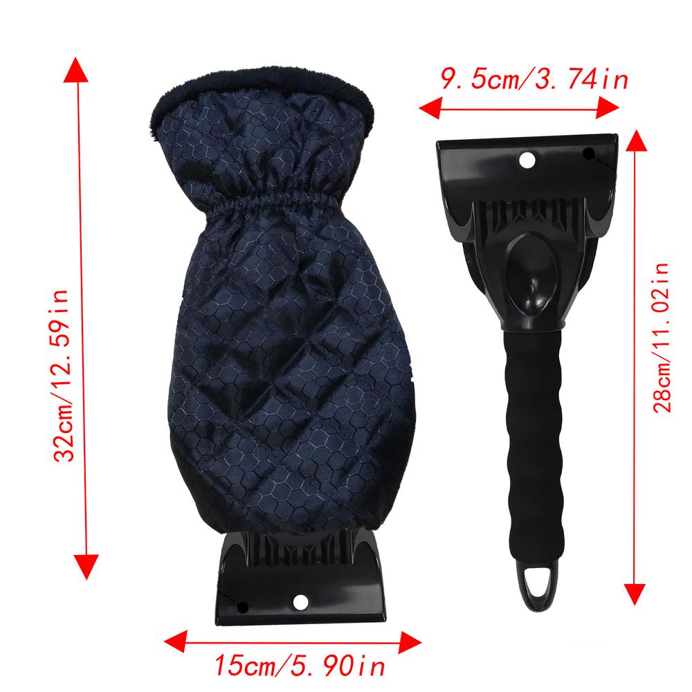 Car Ice Scraper Warm Waterproof Shovel Winter Car Windshield Snow Ice Brush For SUV Truck Sedan Scooter Vehicle RV Roof Road