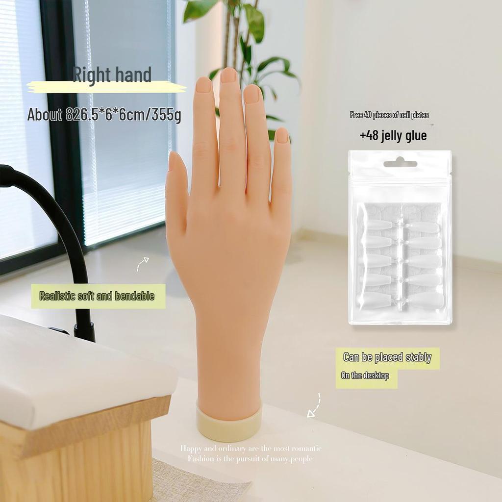 Bendable Wearable Manicure Practice Hand Model for Nail Display