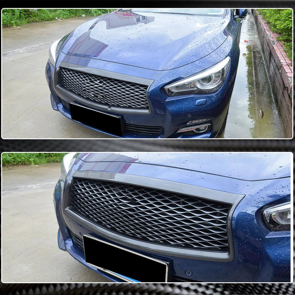 Radiator Grille Trim (for Q50 Base/Sport 2014-2017, Carbon) for Infiniti Q50/Q60