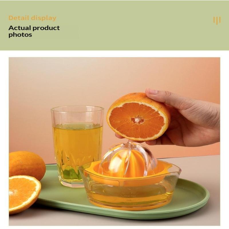 Manual Citrus Juicer Small Portable Hand Squeezer with Built-in Measuring Cup for Dorm Office Home Orange Juicing