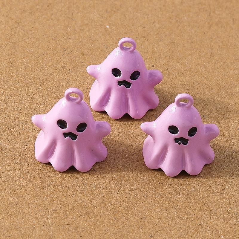 10pcs 20*17mm Cute Enamel Halloween Ghost Pendant Charm for Jewelry Making Earrings Necklace DIY Bracelet Accessories Supplies