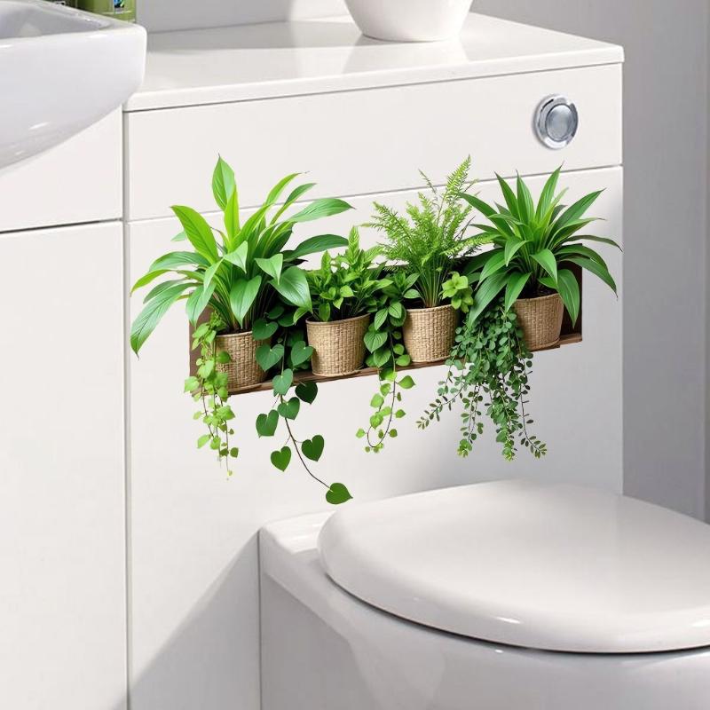 Potted Plant Wall Decals Self Adhesive Removable Stickers For Kitchen Bedroom Living Room Home Decor