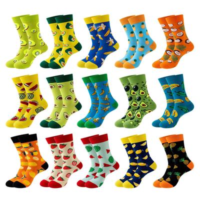 6 Pairs New Lovelty Cute Women and Men Funny Socks Fruit Lemon Banana Watermelon Avocado Happy Casual Socks EU37-44