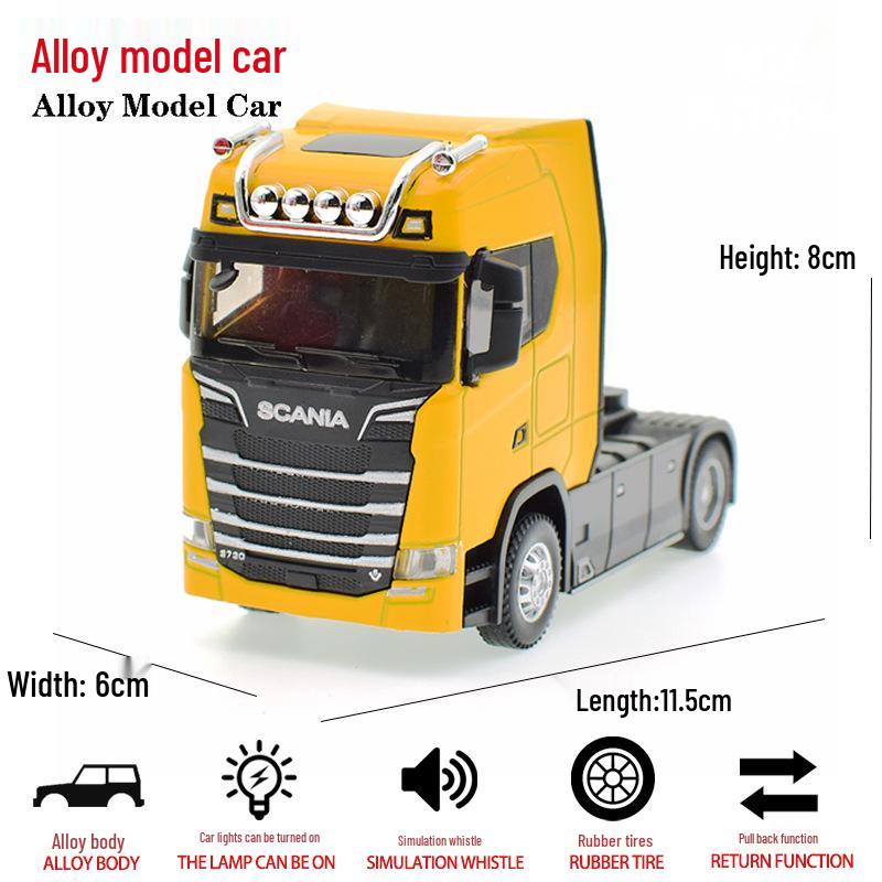 Scania Alloy Container Truck Model - Double-Layer Semi-Trailer Toy