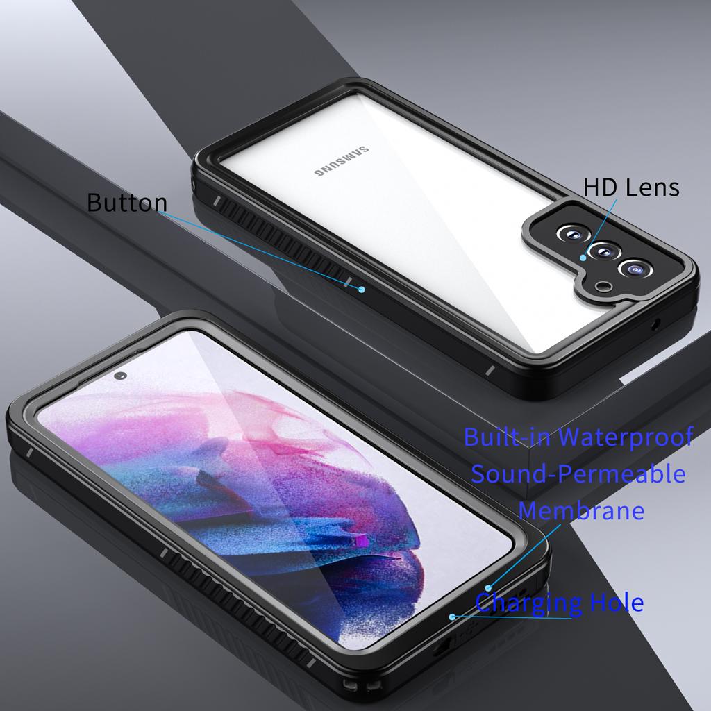 IP68 Waterproof Drop-proof Case For Samsung Galaxy S21 FE 5G FS Series Clear PC +TPU Mobile Phone Cover