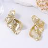   retro light luxury CCB striped texture sense advanced exaggerated three-dimensional multi-layer flower petal female stud earrings