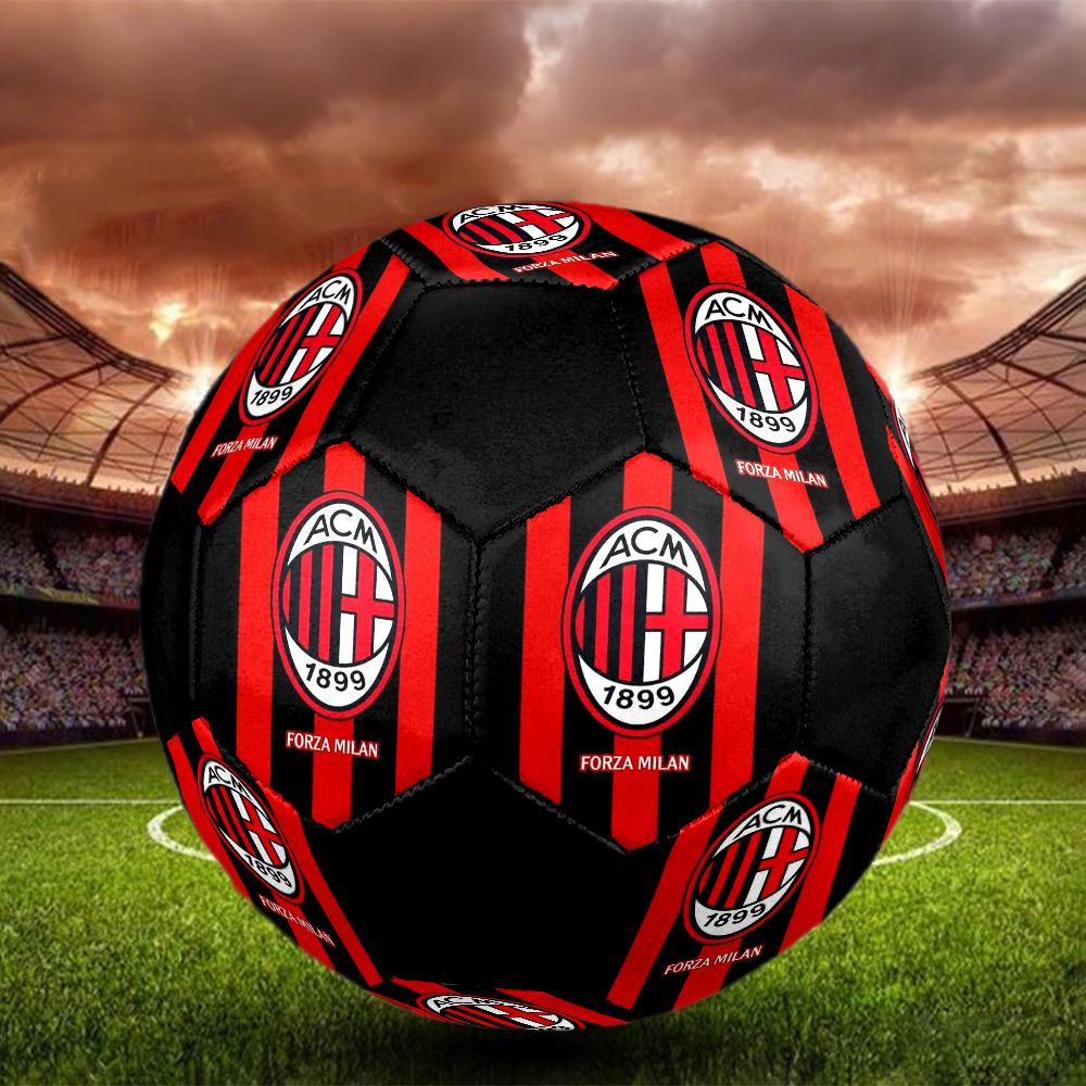 Pallone Calcio a 5 AC Milan Colorato Cucito a Macchina PVC Misura 5 Allenamento di Squadra Pronto per la Competizione Resistente Alto Rimbalzo Fantastico Regalo Sportivo