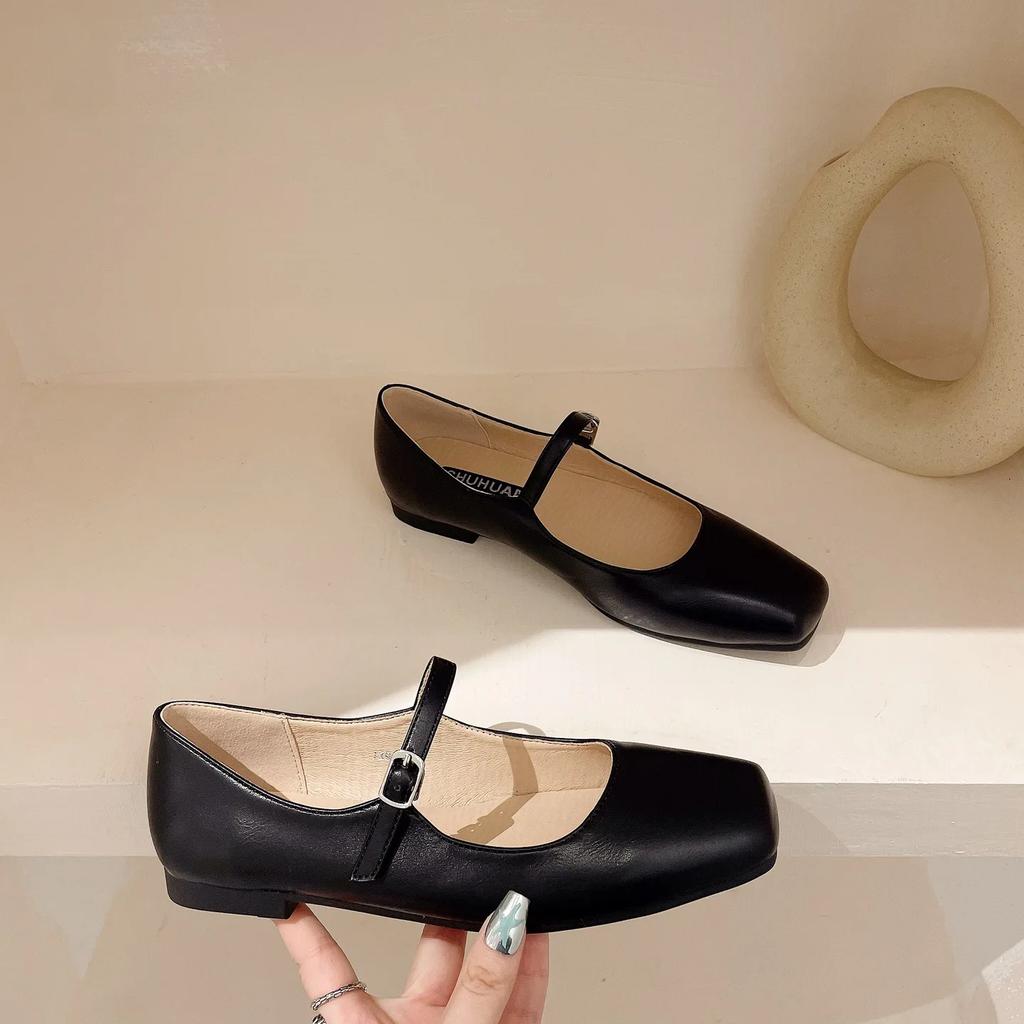 Fashion Flat Shoes for Women 2025 Spring Autumn Mary Janes Shoes Square Toe Shallow Casual Ladies Shoes Women's Plus Size 41-43 loafers