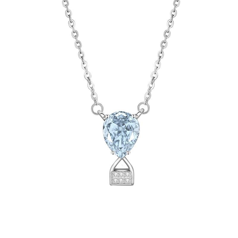 Collier en cristal naturel texture argent S925 tête de fermoir goutte d'eau chaîne de clavicule pour filles bijoux cadeau polyvalent haut de gamme niche non décolorant