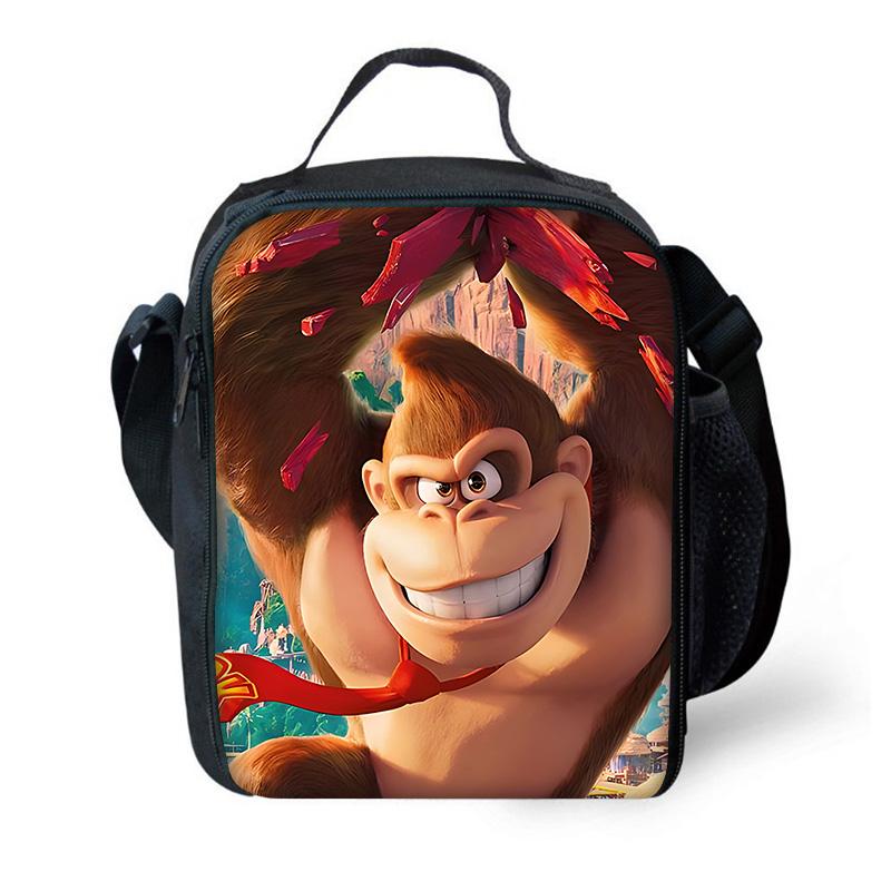 Child School Cartoon Donkeyeds Kongs Bananzaeds Backpack with Lunch Bags ,Pencil Bags ,School Bags for Boys Girls Best Gift
