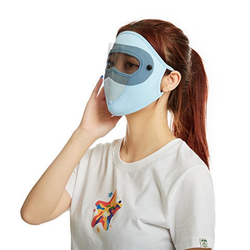 Windproof Full Face Ice Silk Mask Stretchy Eye for Protection Breathable Washable Multifunctional Mask for Outdoor Sport