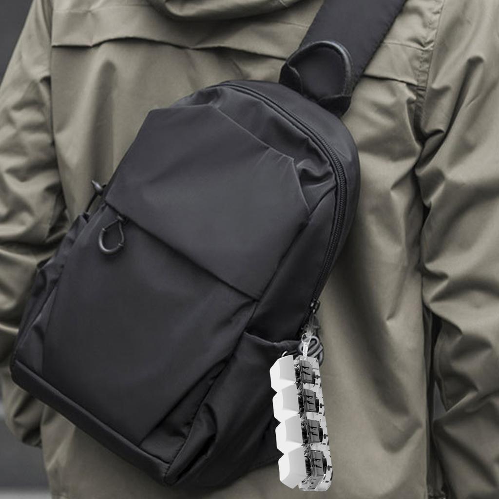 4 Button Keyboard Keychain Environmental Friendly Stress Relief Toy Suitable for Keys Bags and Backpacks Treasure Box