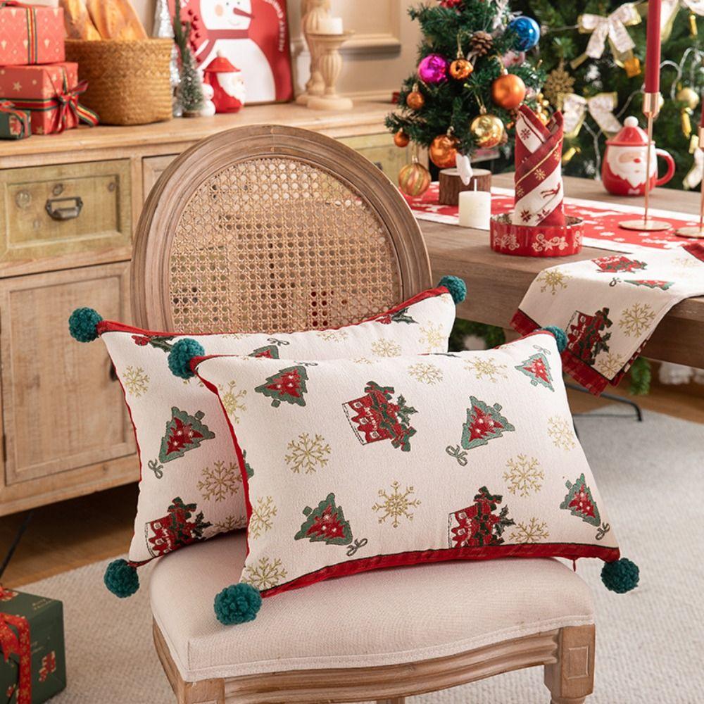 Soft Christmas Cushion Cover 30*50cm Throw Pillowcase Durable Christmas Pillow Cover Bedroom
