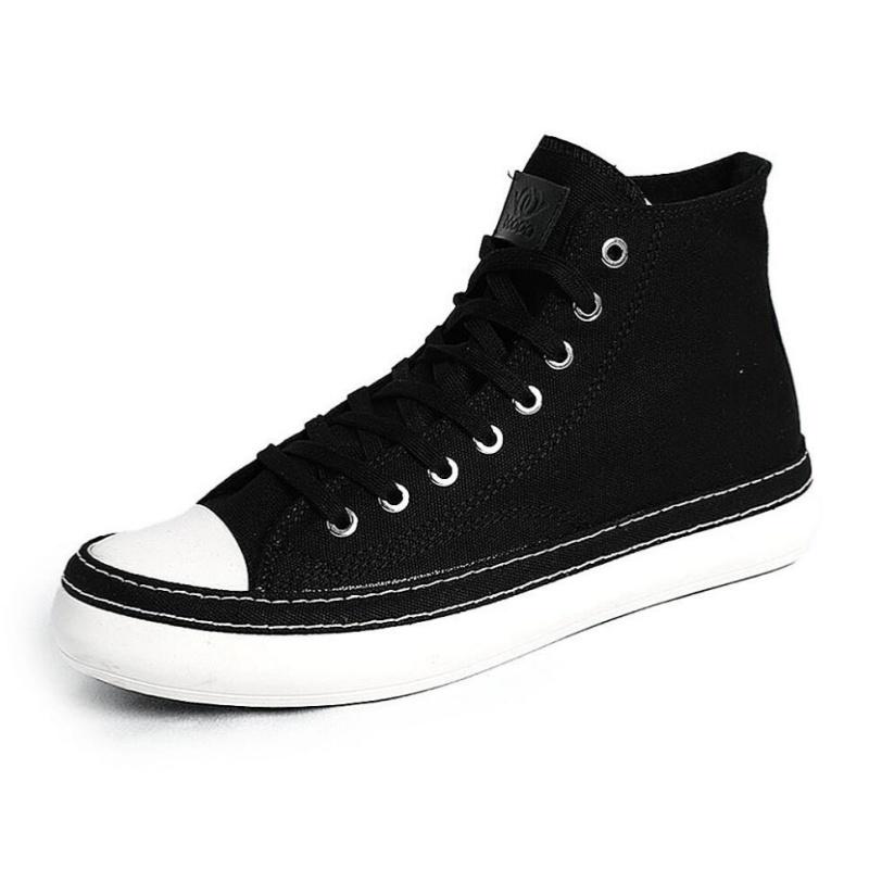Men's High Top Canvas Shoes Black White Men Casual Sneakers Fashion Lace-up Vulcanize Shoes Cool Street Sports Brand Flats