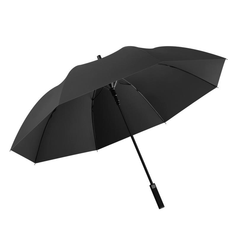 8-Bone automatic double straight umbrella, enlarged long-handled umbrella, high-end leather set 280t fabric golf umbrella