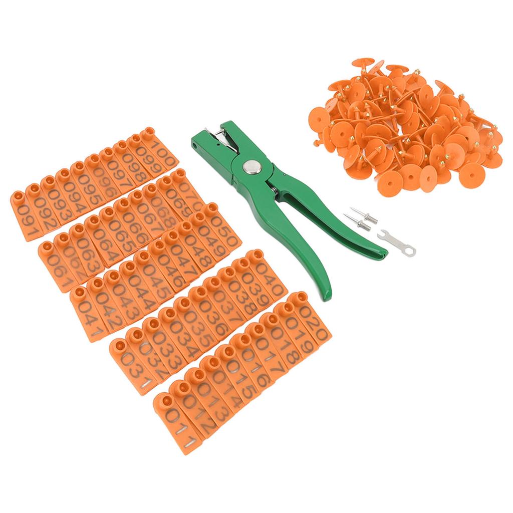Ear Tagging Clamp Ergonomic Animal Ear Tagging Pliers with Ear Tag for Pigs Goats Sheep Calves