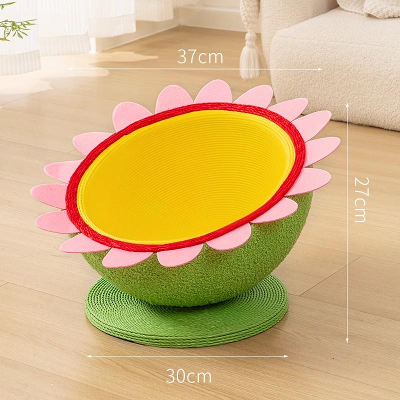 Round Summer Cat Bed & Scratcher: Sisal, Non-Shedding, Wear & Scratch-Resistant