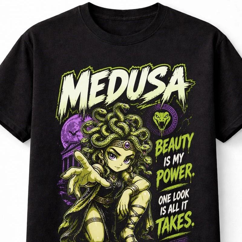 Medusa Greek Mythology Gorgon Beauty Power Graphic Unisex TShirt S