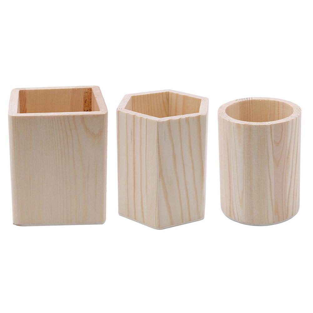 Desk Organizer Pencil Holder Wooden Pen Holder DIY Painting
