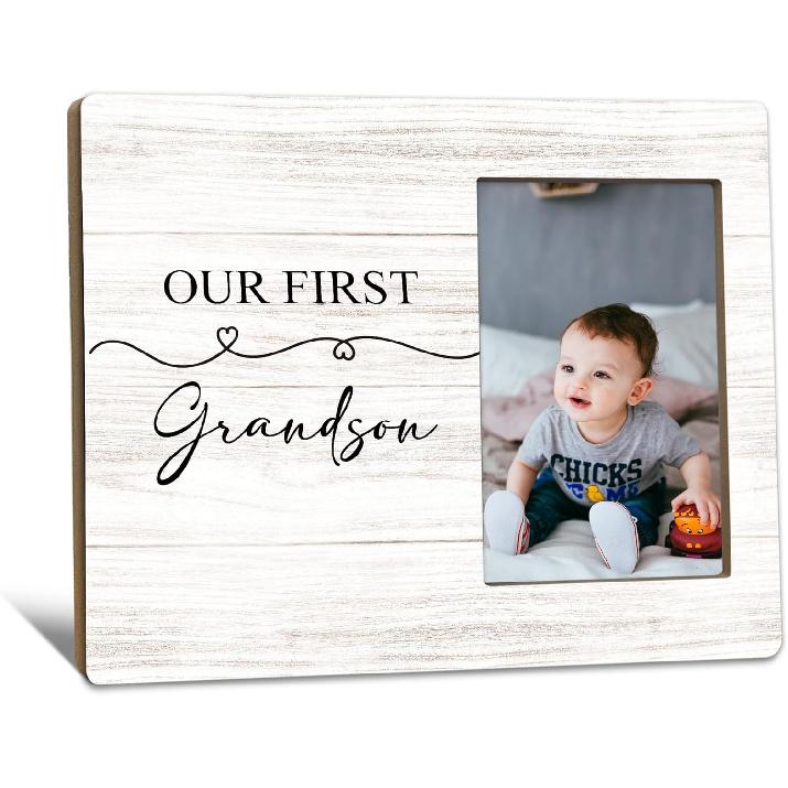 First Granddaughter Gifts Picture Frame 4x6, First Time Grandparents Gifts Photo Frame, New Baby Gift for Grandparents, New Grandparent Gift Wooden