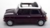 KK scale Mini Cooper with purple finished 1/12 sunroof, metallic/white, right-hand drive, model.