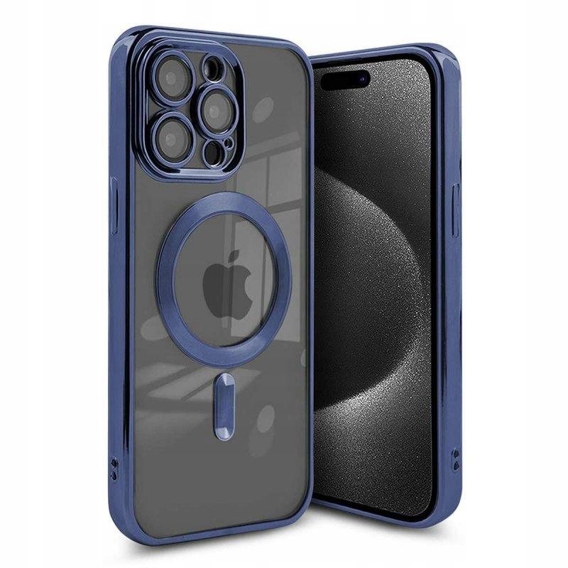 Etui do iphone 11 pro max magsafe obudowa wzmacniana granatowy case + szkło