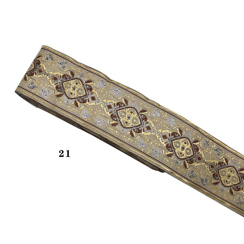 Cinta de Pasamanería Bordada Jacquard de Encaje Étnico para Adorno de Borde de Cuello de Vestimenta de Ropa Nacional Tradicional de Bricolaje de 5 cm